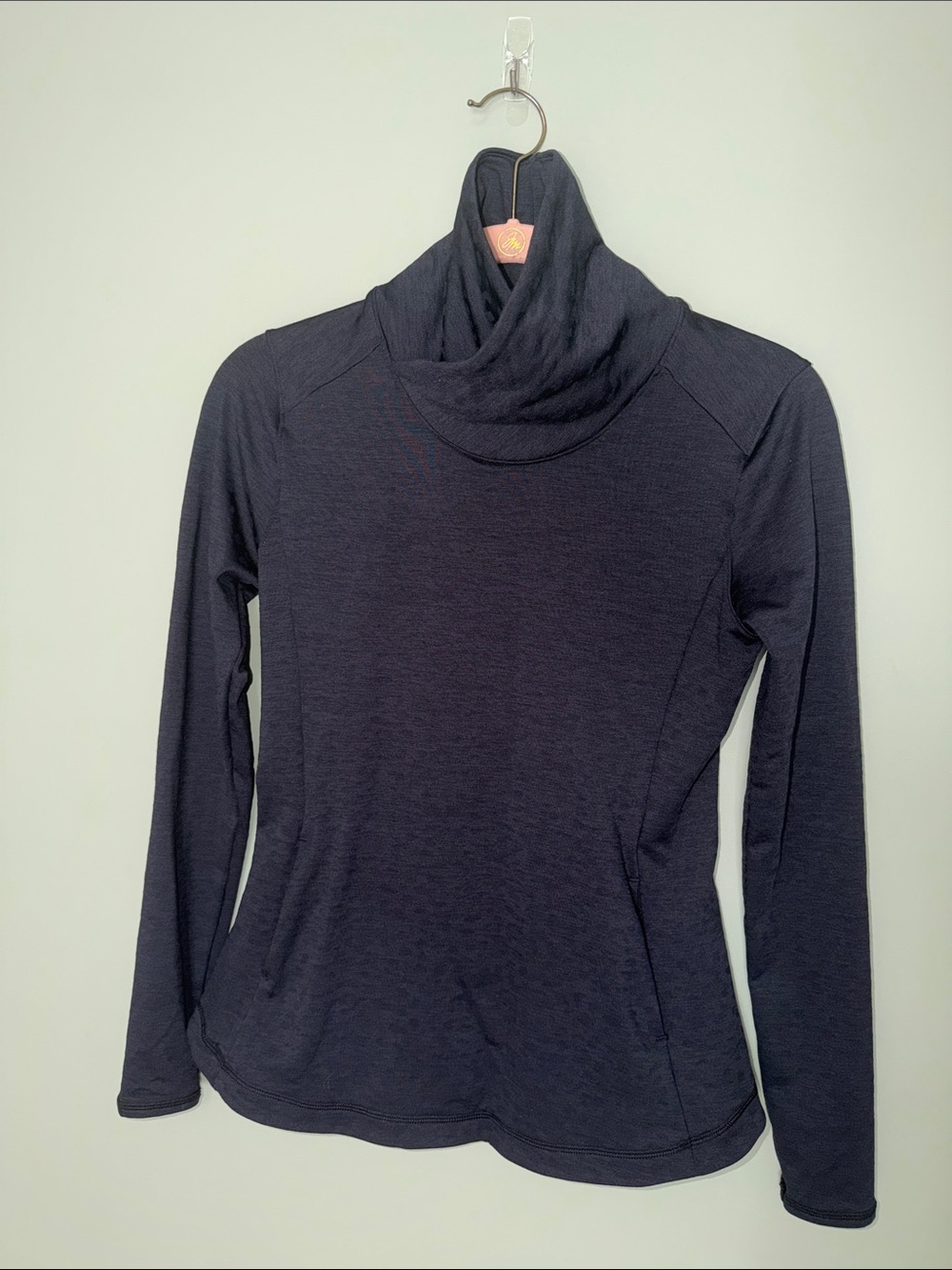 CALIA Black Print Cowl Neck Performance Pullover